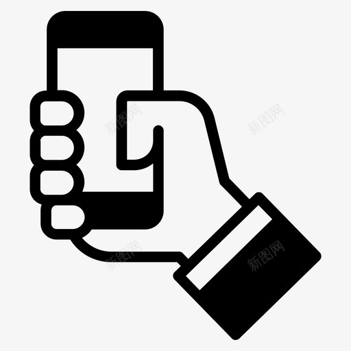 手持智能手机抓取用户图标svg_新图网 https://ixintu.com 手持智能手机 抓取 用户