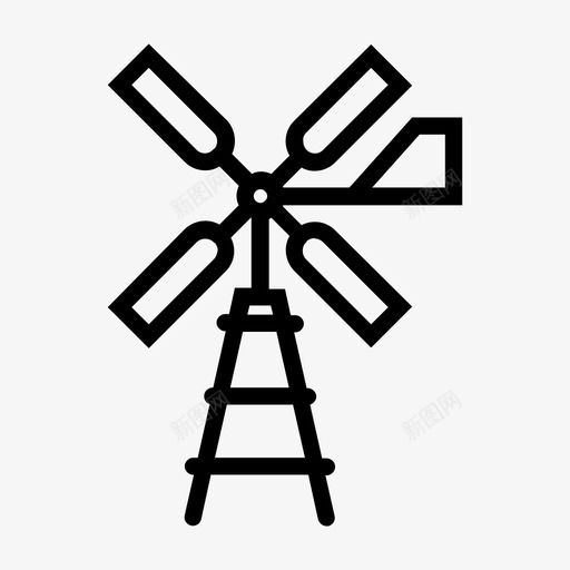 风车农业风扇图标svg_新图网 https://ixintu.com 农业 农场 牧场 风扇 风车