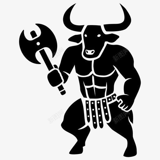牛头怪克里特岛幻想图标svg_新图网 https://ixintu.com 克里特岛 希腊 幻想 牛头怪 神话生物 迷宫