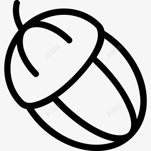 橡子椰子榛子图标svg_新图网 https://ixintu.com 椰子 榛子 橡子 橡树坚果 食品线图标