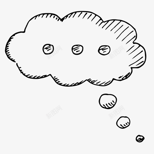 思维泡泡信息素描图标svg_新图网 https://ixintu.com 信息 思维泡泡 手绘 素描