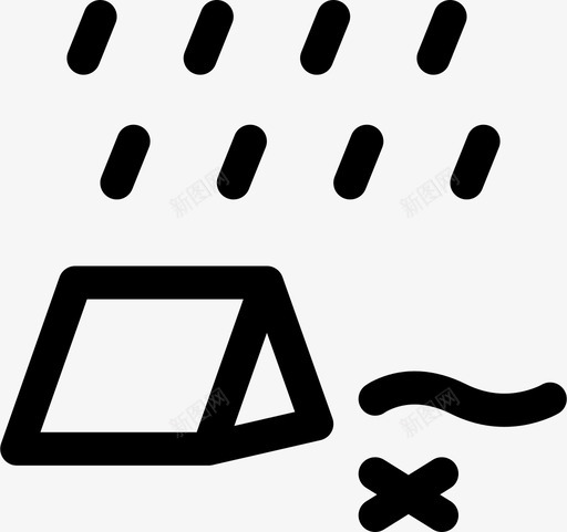 露营探险户外图标svg_新图网 https://ixintu.com 天气 天气景观 帐篷 户外 探险 雨 露营