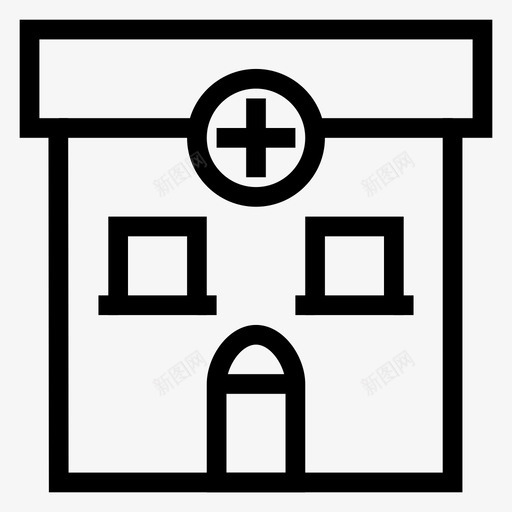 建筑商业医院图标svg_新图网 https://ixintu.com 医疗 医院 商业 建筑 房产 房产线图标