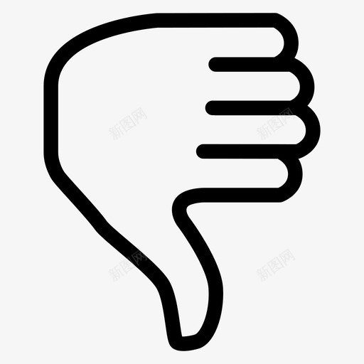不喜欢手势消极图标svg_新图网 https://ixintu.com 不像 不喜欢 大拇指朝下 手势 消极 社交