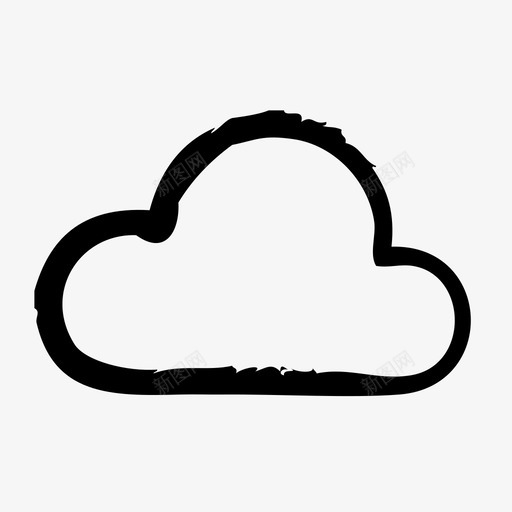 云存储粗略图标svg_新图网 https://ixintu.com 云 存储 粗略