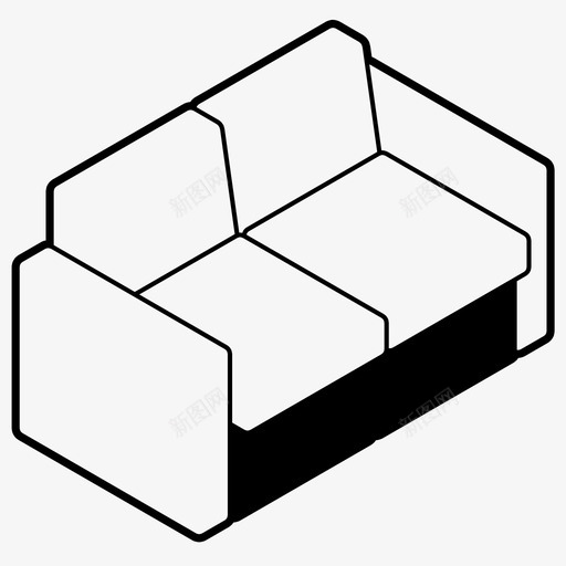 沙发家具客厅图标svg_新图网 https://ixintu.com 客厅 家具 放松 沙发 沙发扶手椅