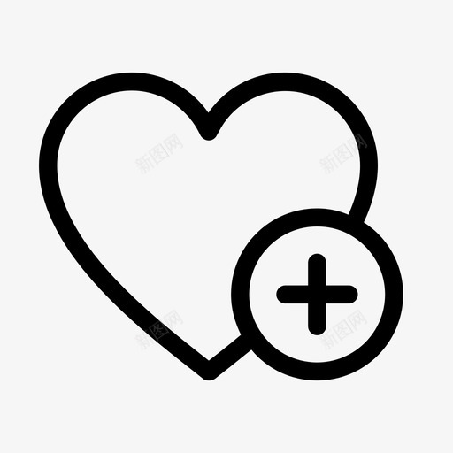 喜欢加加喜欢图标svg_新图网 https://ixintu.com 加 喜欢 喜欢加 心 爱