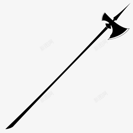 戟游戏长柄戟图标svg_新图网 https://ixintu.com rpg图标武器 戟 武器 游戏 长柄戟