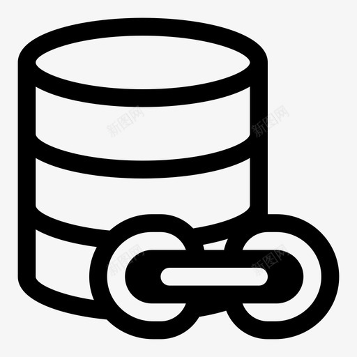 数据库连接纯线路图标svg_新图网 https://ixintu.com 数据库连接 纯线路