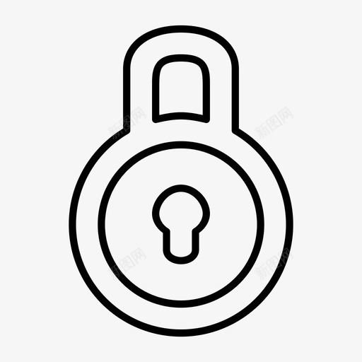 锁孔挂锁图标svg_新图网 https://ixintu.com 孔 安全 挂锁 锁