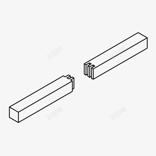 短榫接合木工连接图标svg_新图网 https://ixintu.com 木制品 木工 木接头 短榫接合 细木工 细部 连接