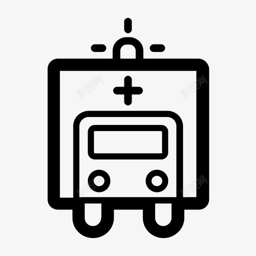 救护车交通工具车辆图标svg_新图网 https://ixintu.com 交通工具 救护车 车辆