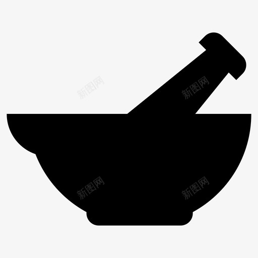 研钵和杵打烹饪图标svg_新图网 https://ixintu.com 医疗保健 厨房 打 烹饪 研钵和杵 药房