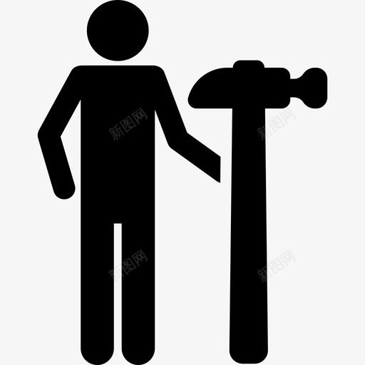 用锤子剪影人物人物2图标svg_新图网 https://ixintu.com 人物 人物2 用锤子剪影