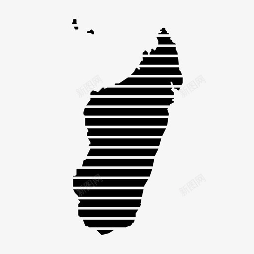 马达加斯加非洲国家图标svg_新图网 https://ixintu.com 国家 地图 政治 条纹地图 非洲 马达加斯加