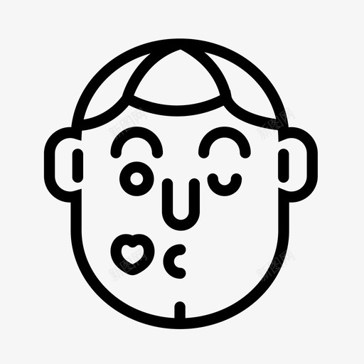 吻情感脸图标svg_新图网 https://ixintu.com 化身笑脸 吻 情感 爱 脸