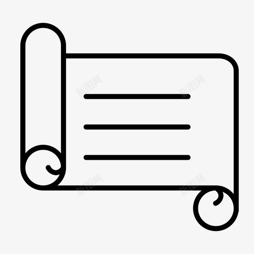 滚动文档信息图标svg_新图网 https://ixintu.com 信息 列表 文本 文档 滚动