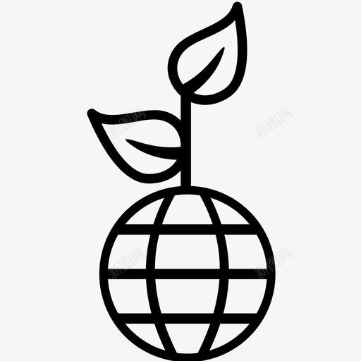 植物地球世界图标svg_新图网 https://ixintu.com 世界 地球 植物