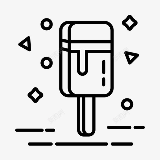 冰棒奶油甜点图标svg_新图网 https://ixintu.com 冰棒 冰淇淋 冰激凌 奶油 甜点