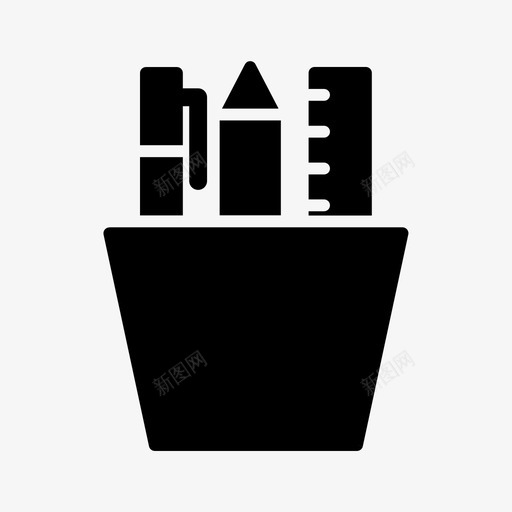铅笔杯尺子文具图标svg_新图网 https://ixintu.com 尺子 教育 文具 铅笔杯