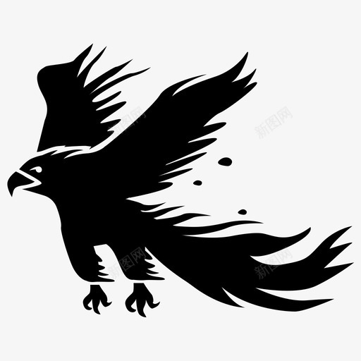 凤凰灰烬鸟图标svg_新图网 https://ixintu.com 凤凰 复活 火 灰烬 神话生物 重生 鸟