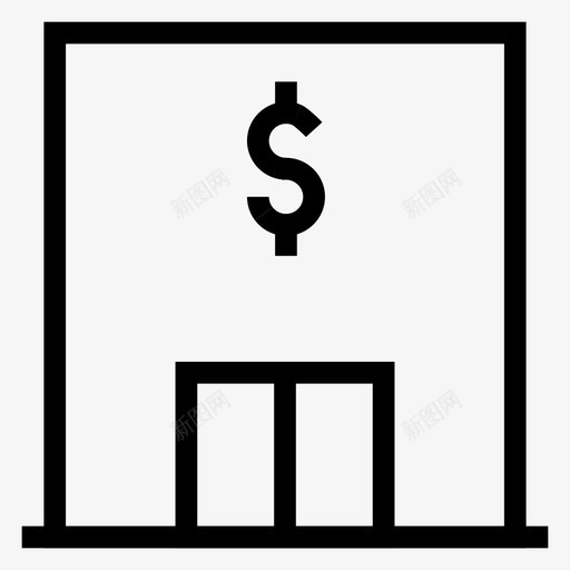 建筑银行城市图标svg_新图网 https://ixintu.com 商业 城市 建筑 建筑房地产线图标 房地产 银行