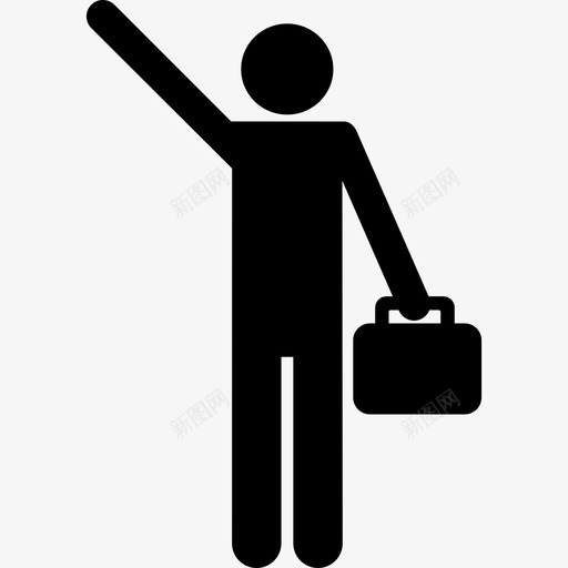 一只手举起来的办公室职员人人2图标svg_新图网 https://ixintu.com 一只手举起来的办公室职员 人 人2