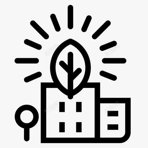绿色城市生态城市绿色能源图标svg_新图网 https://ixintu.com 可再生能源 可持续发展 生态城市 绿色城市 绿色能源 绿色能源生态