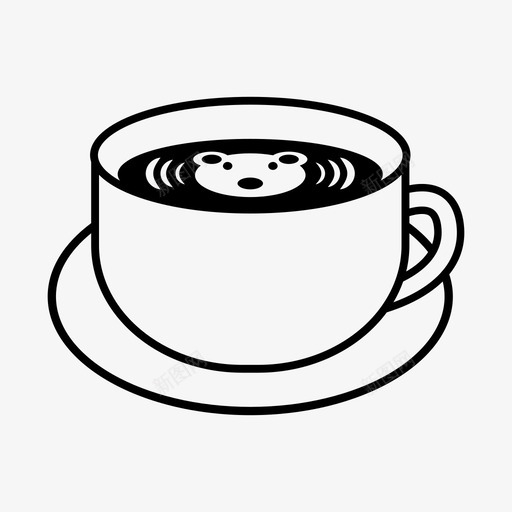 拿铁艺术咖啡馆图标svg_新图网 https://ixintu.com 咖啡馆 拿铁艺术