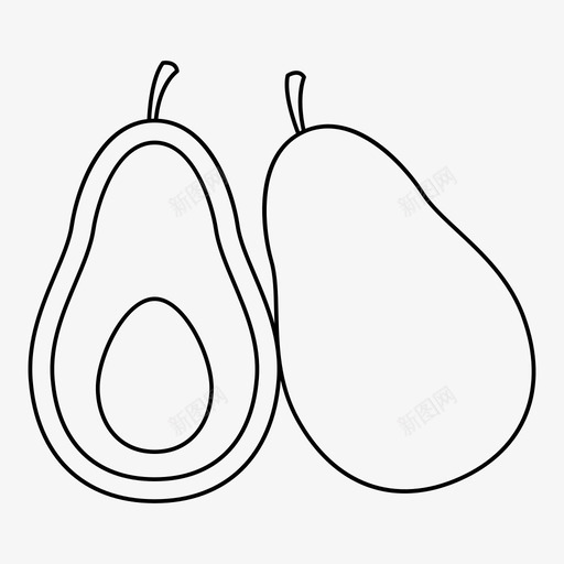 鳄梨食物水果图标svg_新图网 https://ixintu.com 水果 食物 鳄梨