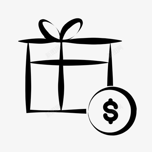 礼金生日礼物美元图标svg_新图网 https://ixintu.com 包装礼物 生日礼物 礼物 礼盒 礼金 美元
