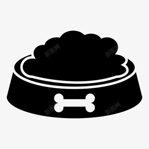 狗粮碗肉图标svg_新图网 https://ixintu.com 宠物 狗粮 碗 肉