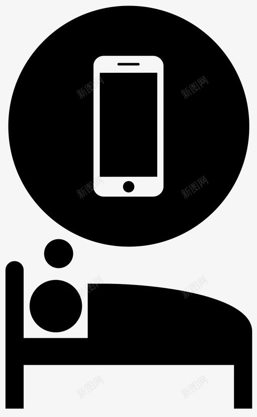 梦幻电话床心灵图标svg_新图网 https://ixintu.com 夜晚 床 心灵 梦幻电话 睡眠