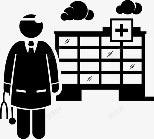 医院医生医疗保健医院工作职业生涯图标svg_新图网 https://ixintu.com 医生 医疗保健医院工作职业生涯 医院
