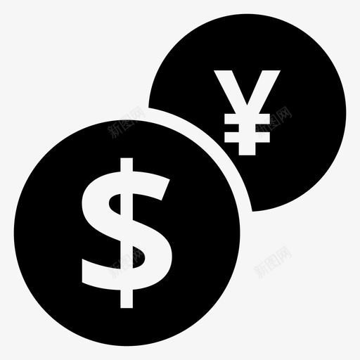 货币零钱美元图标svg_新图网 https://ixintu.com 兑换 美元 证券交易所 货币 金融 银行金融字形图标 零钱
