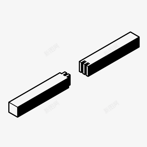 短榫接合木工连接图标svg_新图网 https://ixintu.com 木制品 木工 木接头 短榫接合 细木工 细部 连接