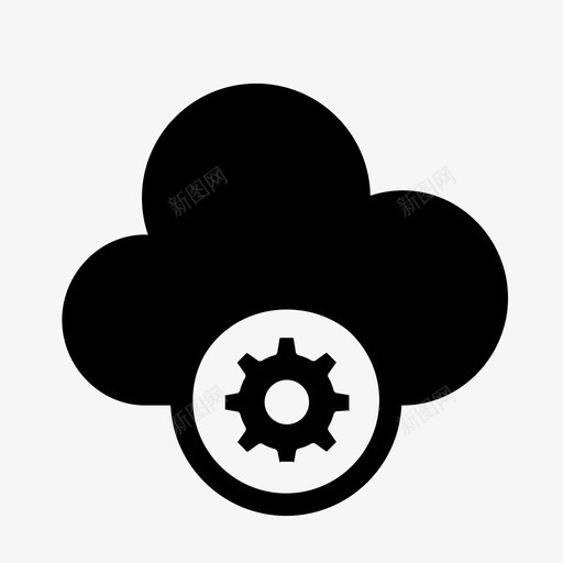 云云计算设置图标svg_新图网 https://ixintu.com 云 云计算 天气 天空 设置