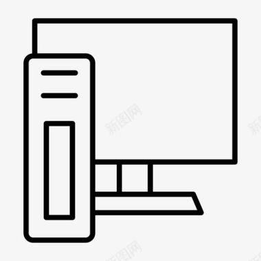 台式计算机cpu服务器图标图标