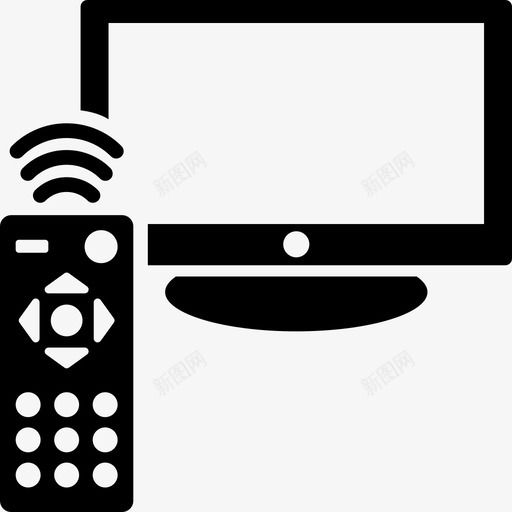 智能电视遥控器电视图标svg_新图网 https://ixintu.com 智能电视遥控器 电视