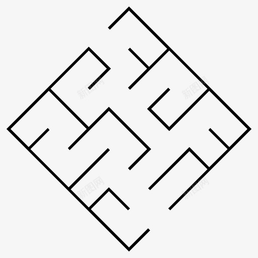 迷宫寻找路径图标svg_新图网 https://ixintu.com 寻找 解决方案 路径 迷宫 迷宫迷宫