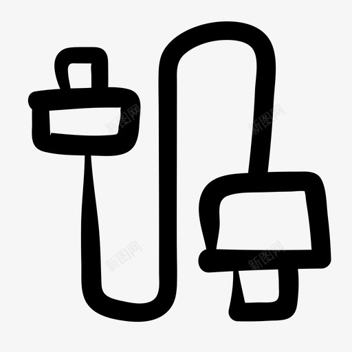 充电线涂鸦插头图标svg_新图网 https://ixintu.com usb线 充电线 插头 涂鸦 涂鸦网页设计设备