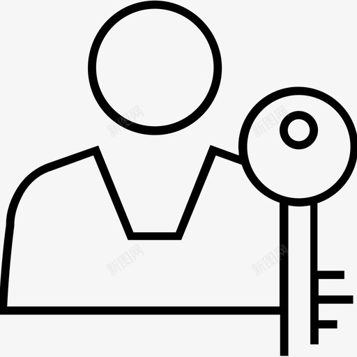 帐户访问密钥图标svg_新图网 https://ixintu.com 1400网页和搜索引擎优化平面线图标 密码 密钥 帐户 用户 访问