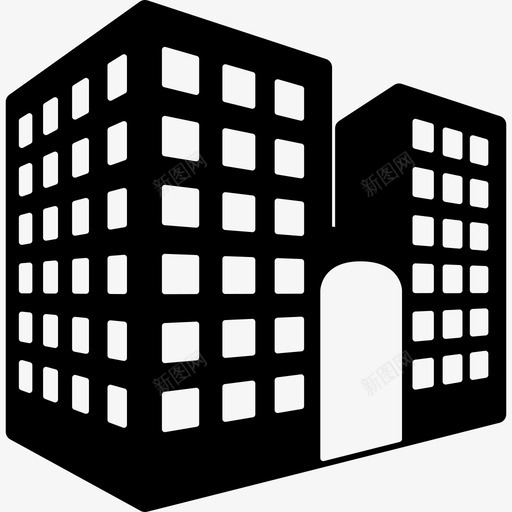 建筑物4栋3D图标svg_新图网 https://ixintu.com 3D 4栋 建筑物