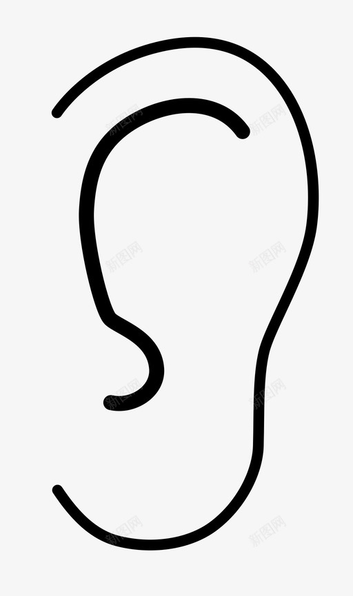 耳朵身体部分听觉图标svg_新图网 https://ixintu.com 听觉 声音 感官 耳朵 身体部分