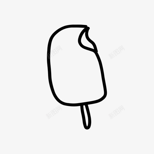冰棒咬吃图标svg_新图网 https://ixintu.com 冰棒 冰激凌棒棒糖 冰激凌酒吧 吃 咬 夏日海滩 食物