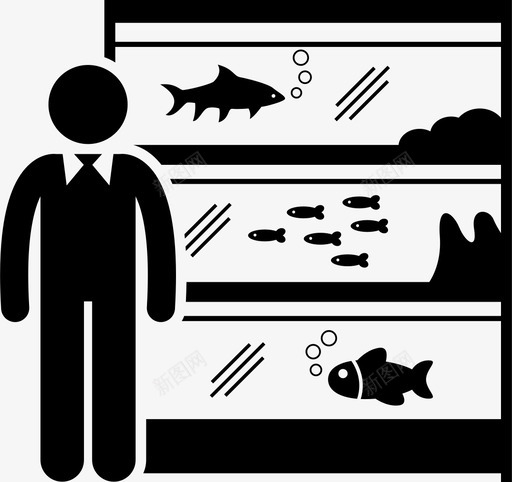 水族馆鱼宠物店图标svg_新图网 https://ixintu.com 动物工作职业生涯 宠物店 水族馆 鱼