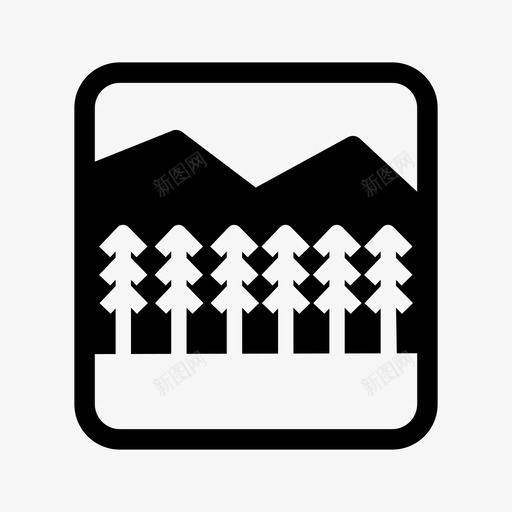 自然山河图标svg_新图网 https://ixintu.com 山 树 水 河 自然 自然固体