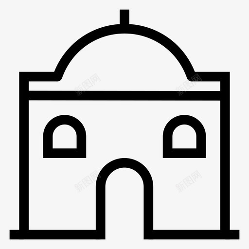 建筑城市商业图标svg_新图网 https://ixintu.com 商业 城市 建筑 建筑房地产线图标 房产 清真寺