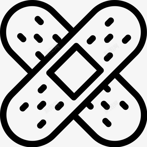 绷带创可贴急救图标svg_新图网 https://ixintu.com 创可贴 医疗线图标 受伤 急救 石膏 绷带