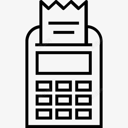 收款机票据机收银机图标svg_新图网 https://ixintu.com 600金融平面线图标 发票机 收款机 收银机 票据机
